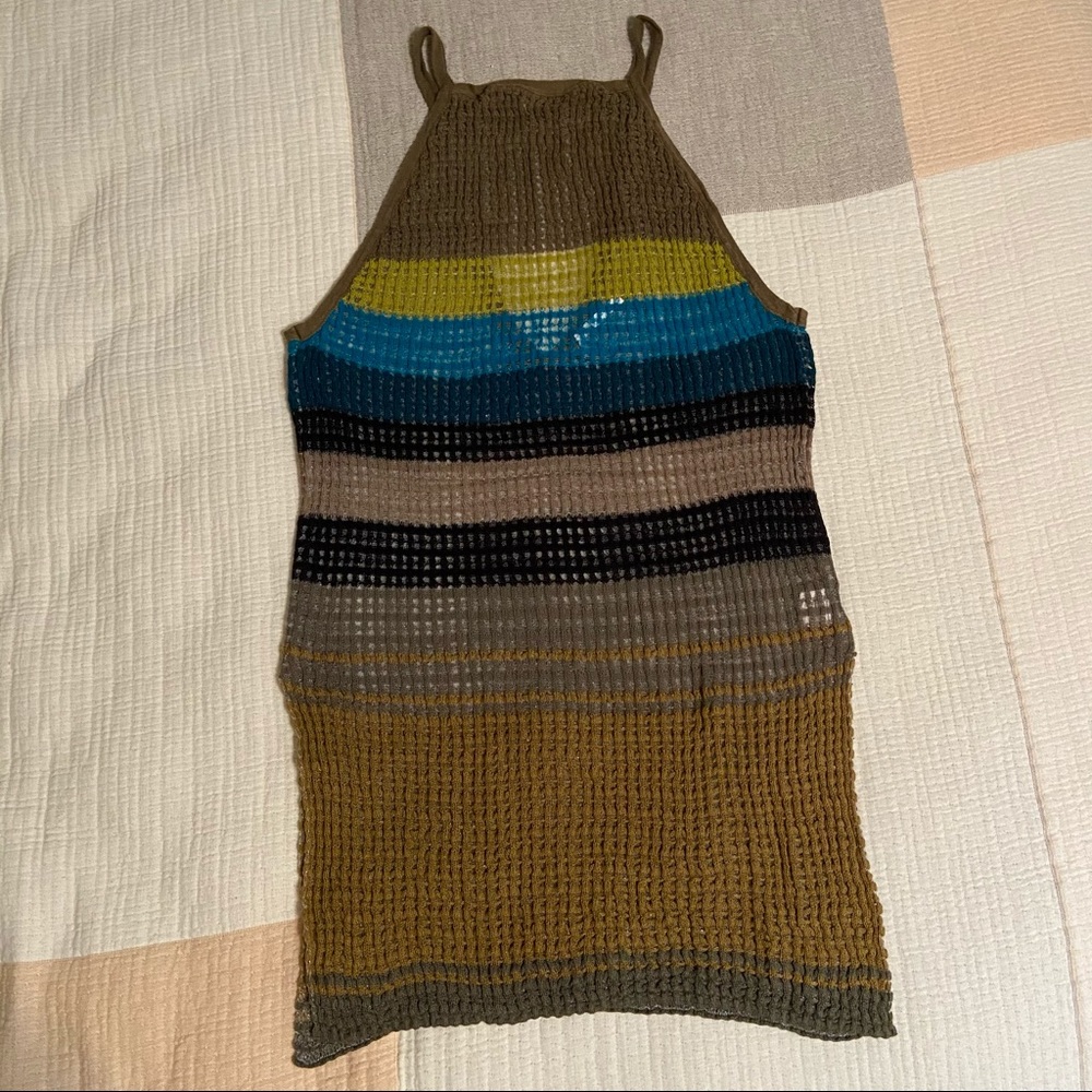 SOLD☑️ Free People halter stripped sweater sheer dress - Picture 2 of 4